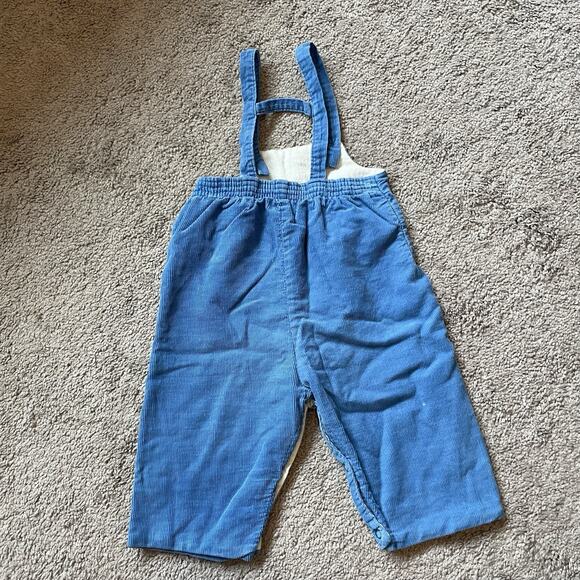 VTG Stones Wear Embroidered Corduroy Overalls Baby Toddler Size 24m Blue USA - Picture 3 of 9